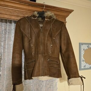 Vintage Guess Suede Fur Jacket